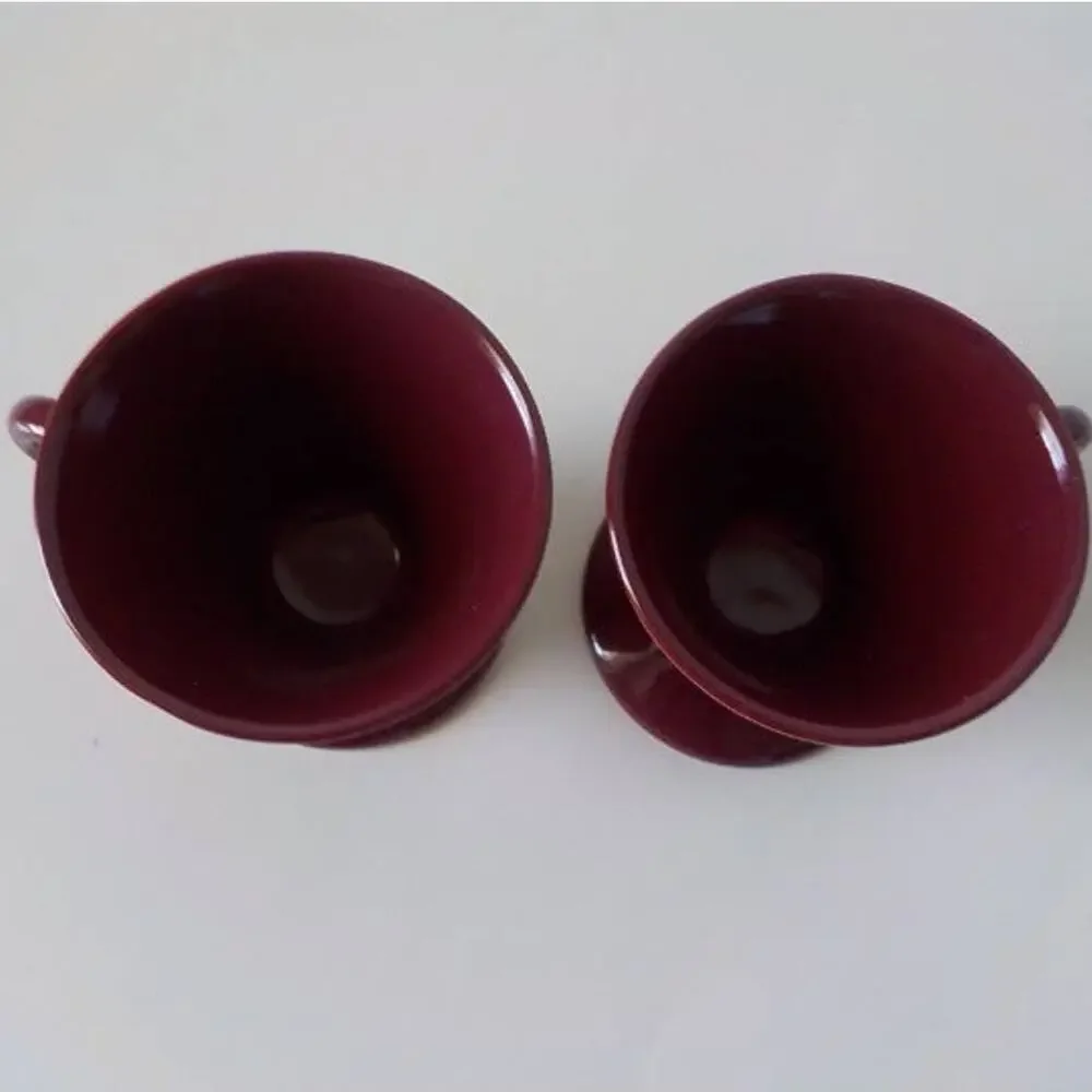 1999 Mug Art by Linda Frichtel Set of 2 Pink Cups Frangelico Liqueur Ad VTG